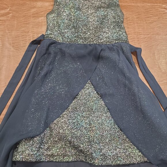 Rare Editions Big Girls Glitter Mesh Dress Sz 10 - Picture 2 of 4